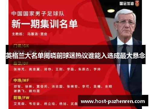 英格兰大名单揭晓前球迷热议谁能入选成最大悬念 英格兰大名单揭晓前球迷热议谁能入选成最大悬念